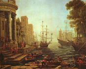 Port Scene with the Embarkation of St Ursula - 克劳德·洛朗